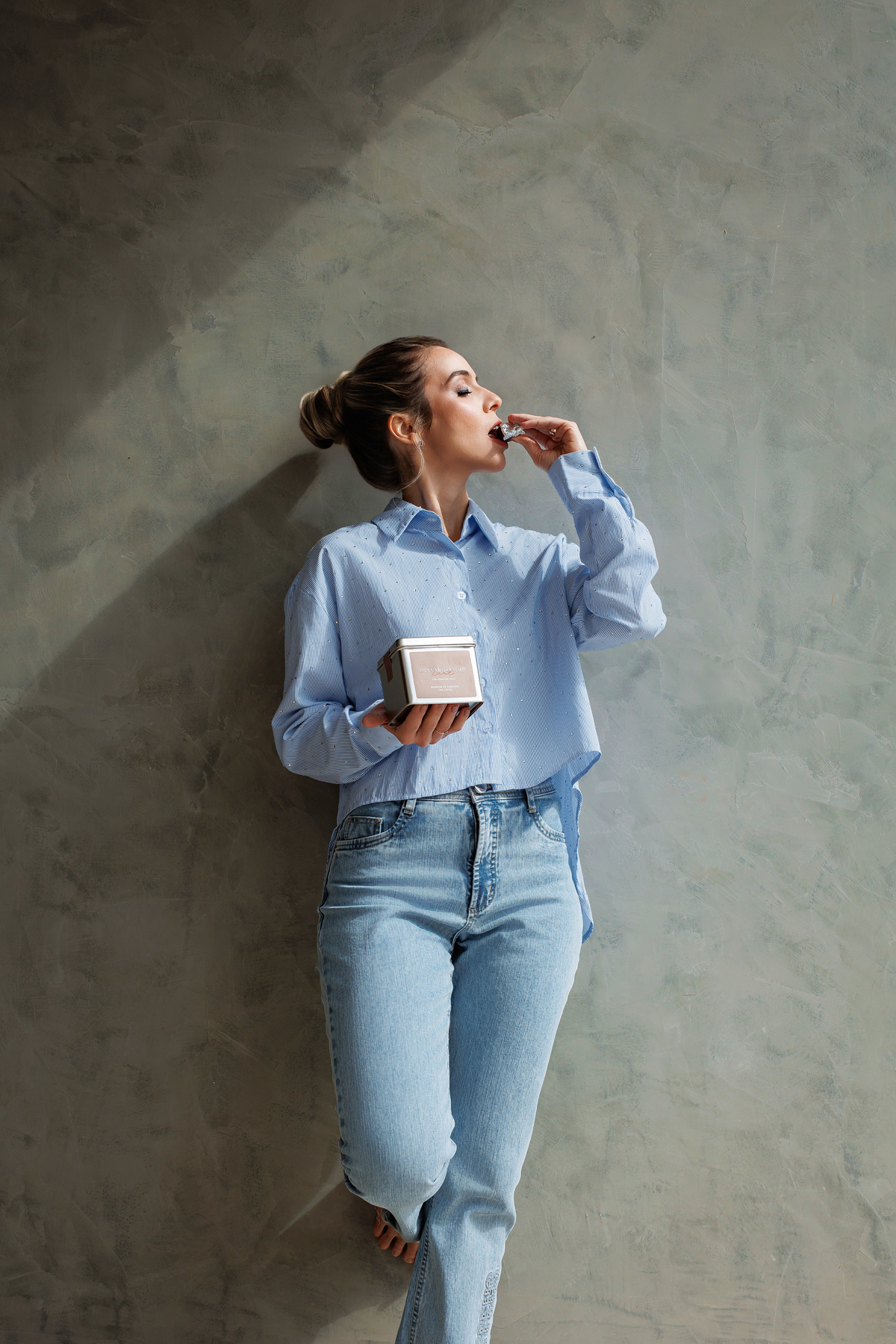 ensaio corporativo feminino marketing imagem corporativa com looks azul 