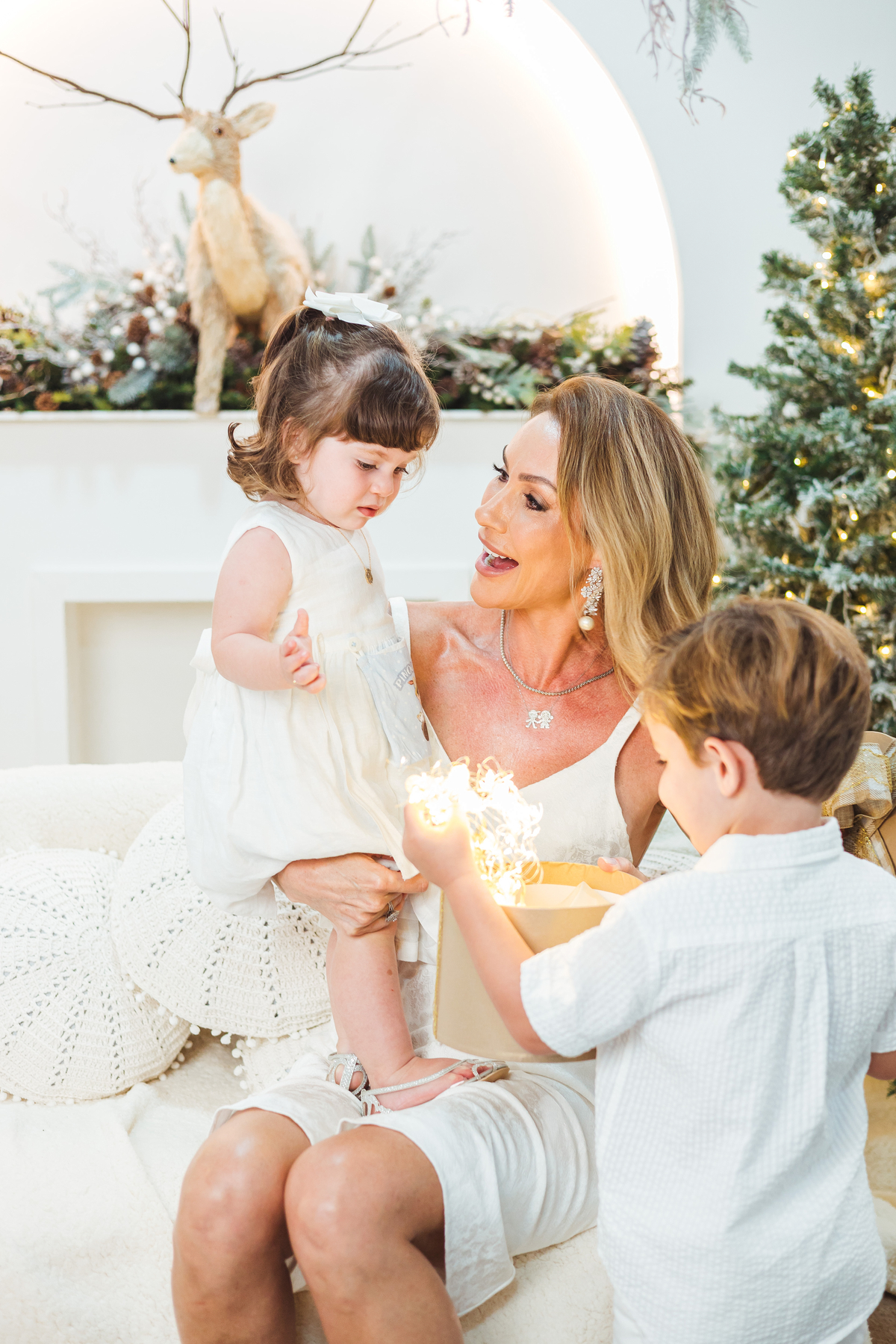 ensaio mãe e filhos, sessão de Natal