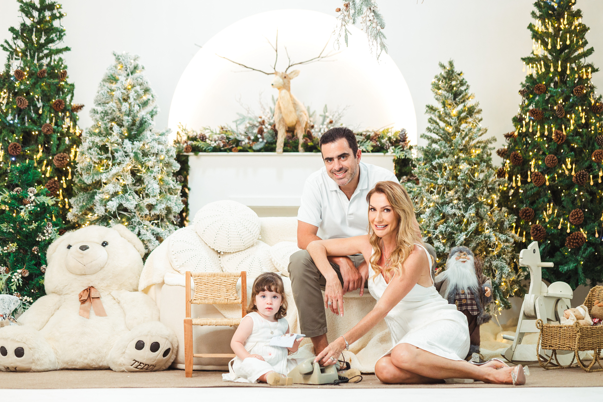 cenários para foto de natal. estúdio de fotos em Maringá, ensaio com a família