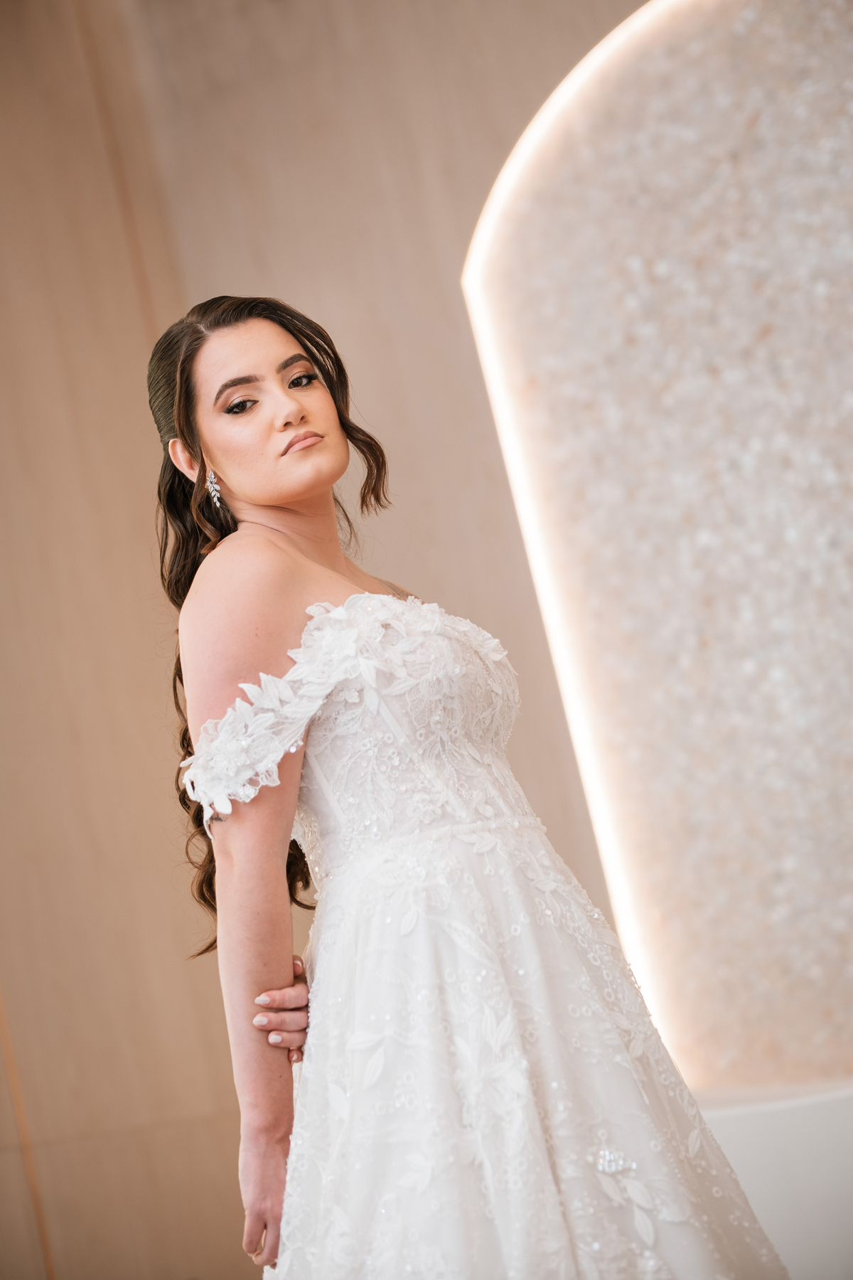 vestido com alça Marbô para noivas de Maringá 