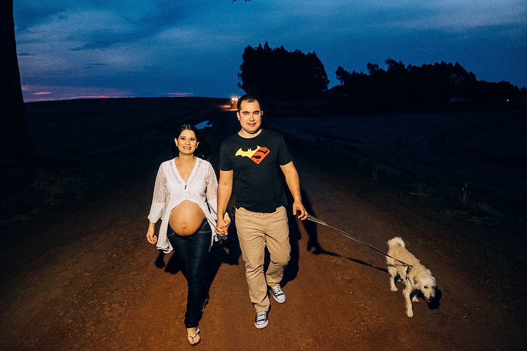 foto de familia junto com cachorro em Maringá