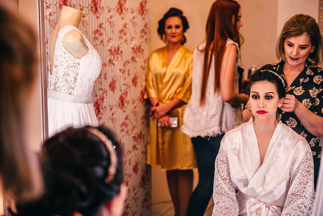 Foto do dia da noiva detalhes de making of 