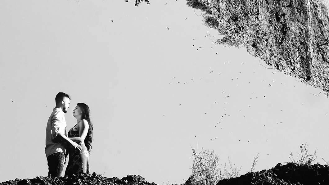 ensaio de casal com fotos de dupla exposição por fotografo de Maringá-PR