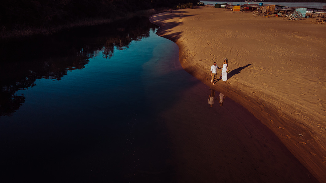 Ensaio PRé wedding feito em Porto Rico-PR com fotos de drone fotografo Rickardo Andrade