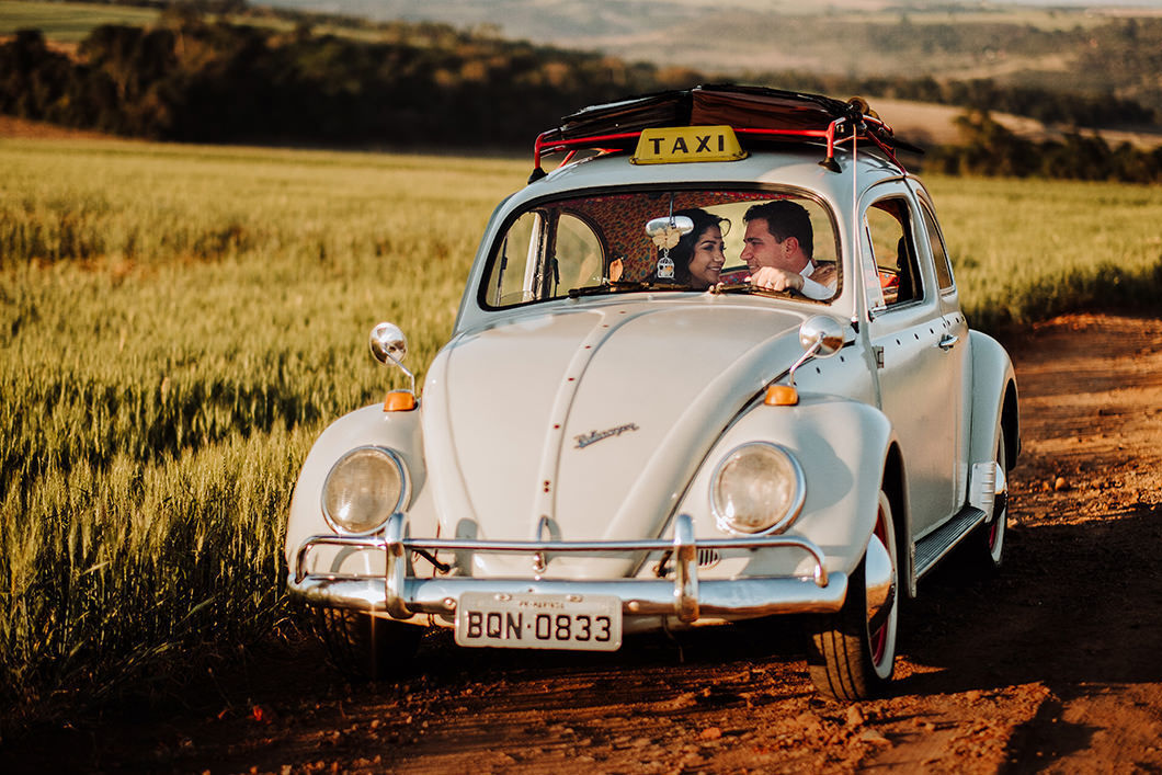 Book de casamento feito com um fusca antigo ensaio feito em Maringá-PR