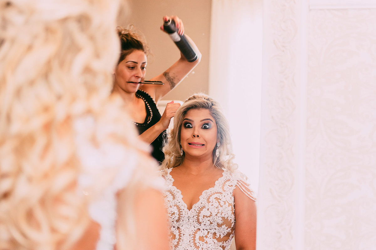 Fotos de casamento de making of engraçado