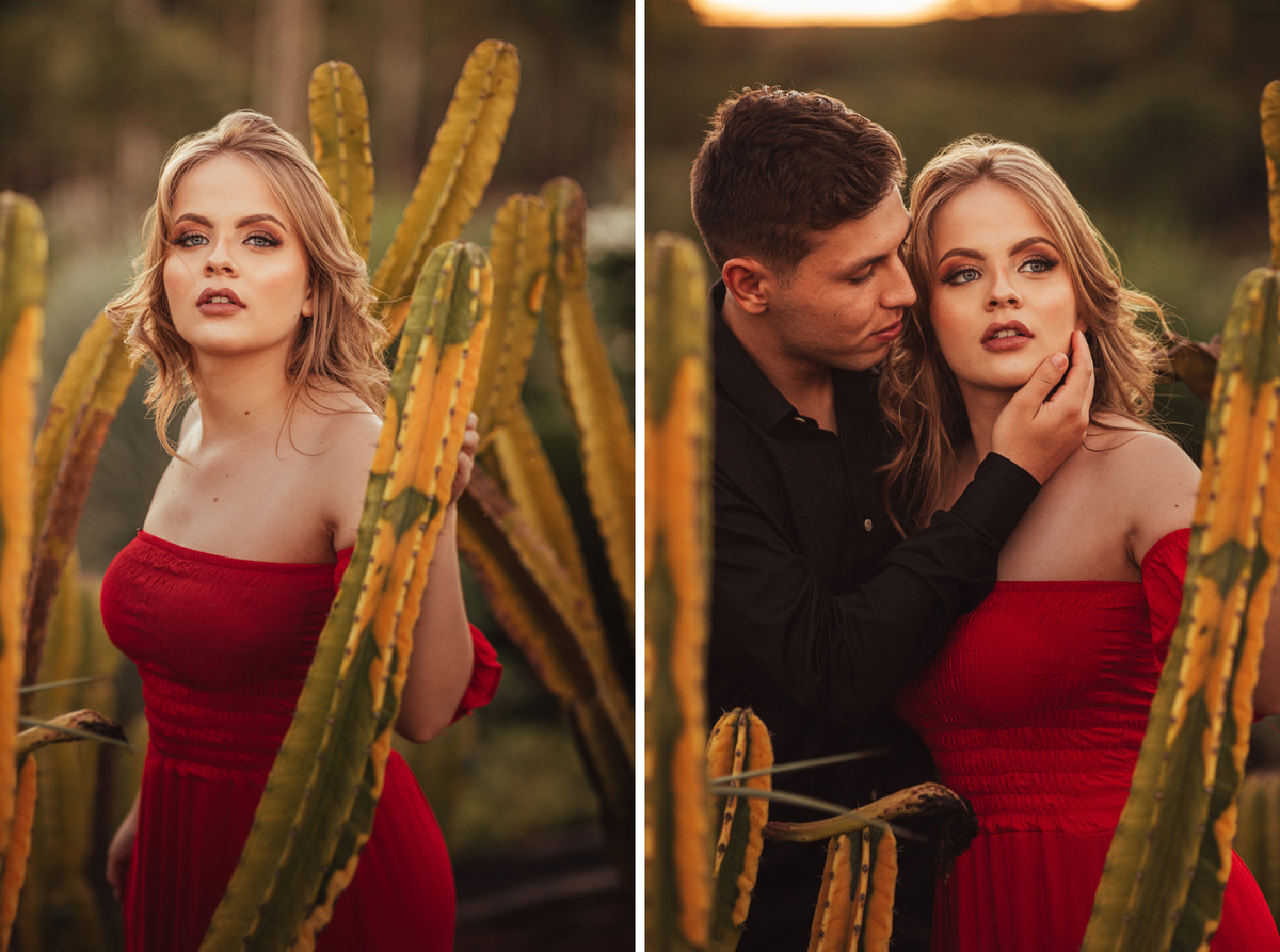 lindos retratos de casal feito em plantação de cactos em maringa eden garden 