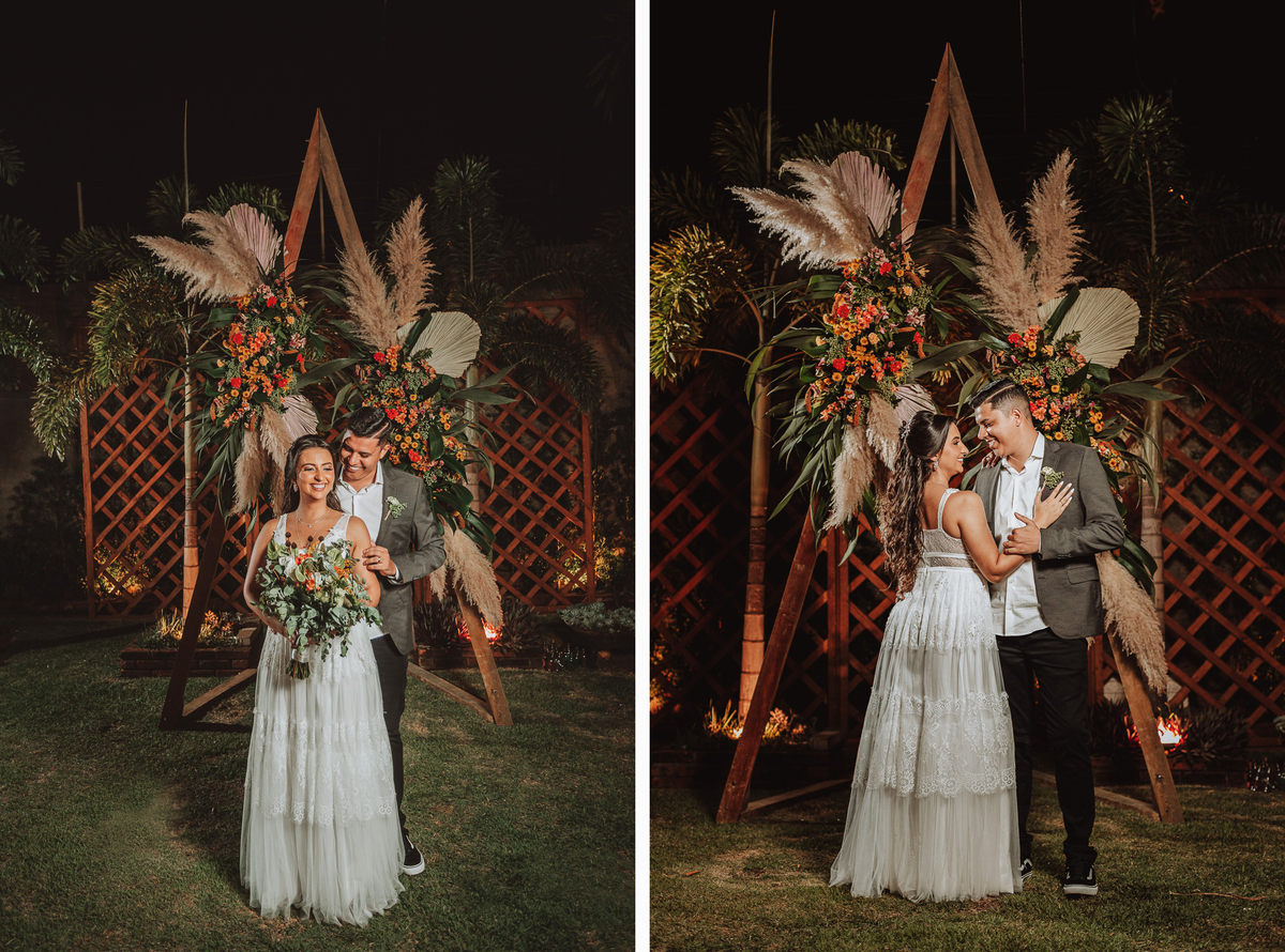 linda decoração de casamento externo em maringa com capim dos pampas  fotos do melhor fotografo de casamentos de maringa Rickardo Andrade