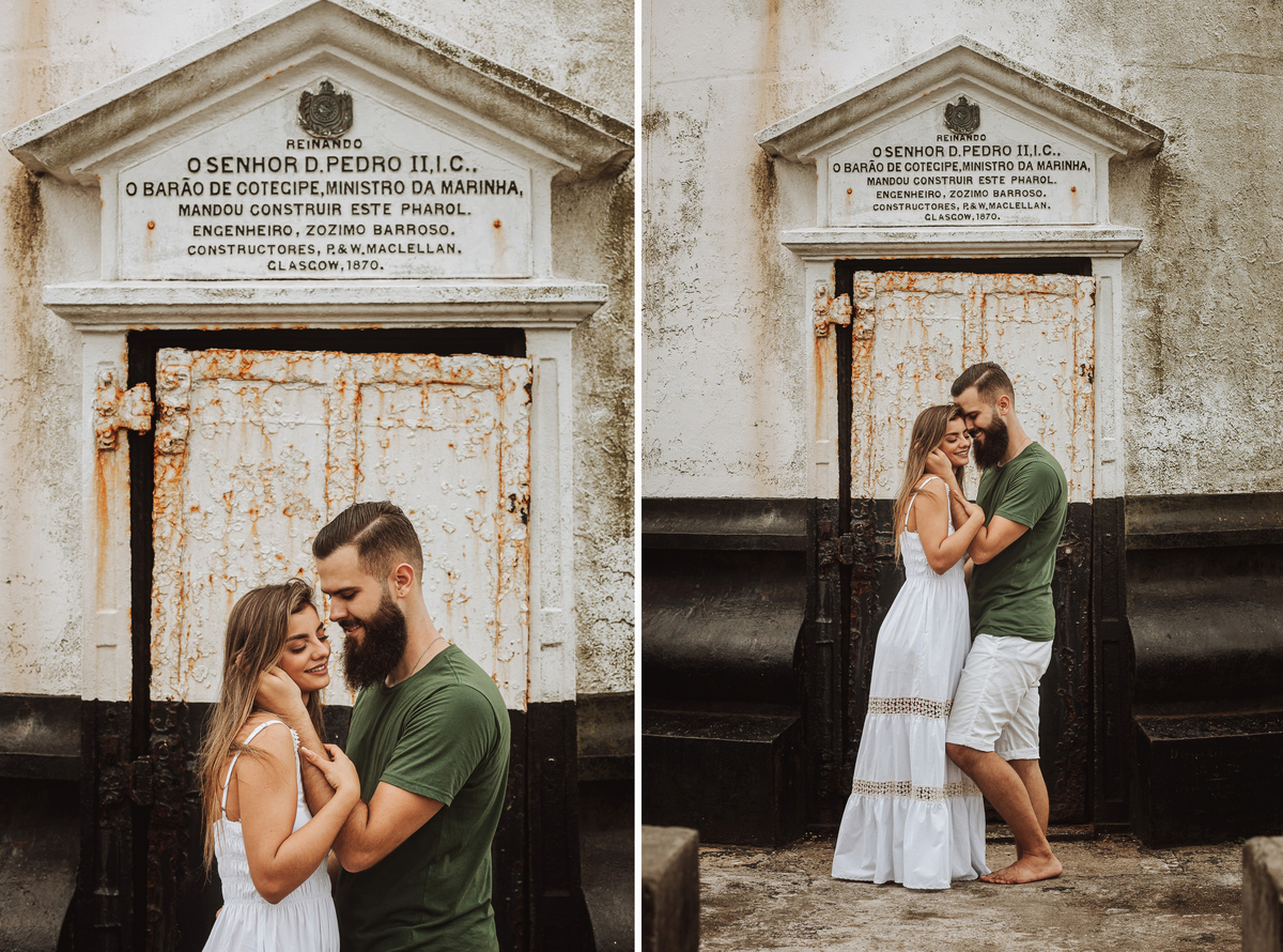 lindo ensaio de pre casamento na farol da ilha do mel 