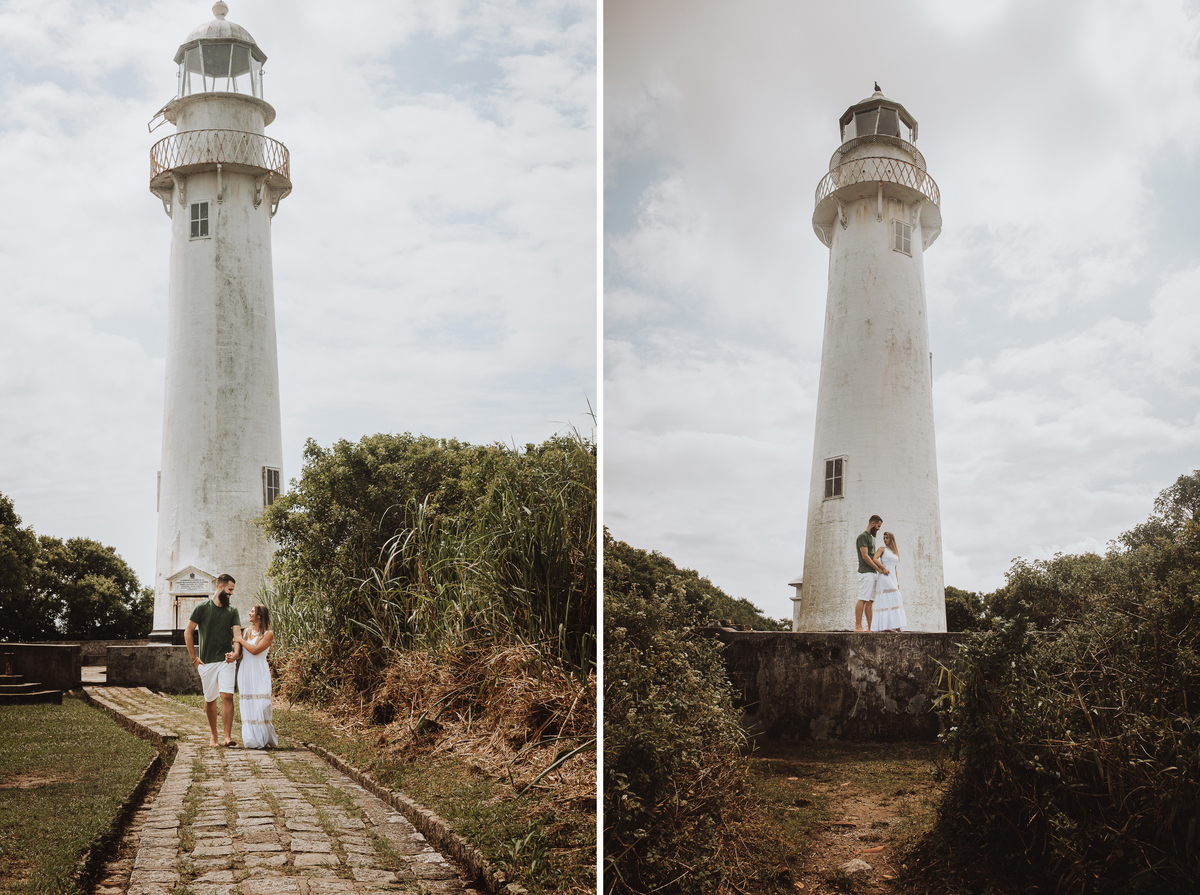 ensaio de casal no farol das conchas da ilha do mel fotografo Rickardo Andrade 