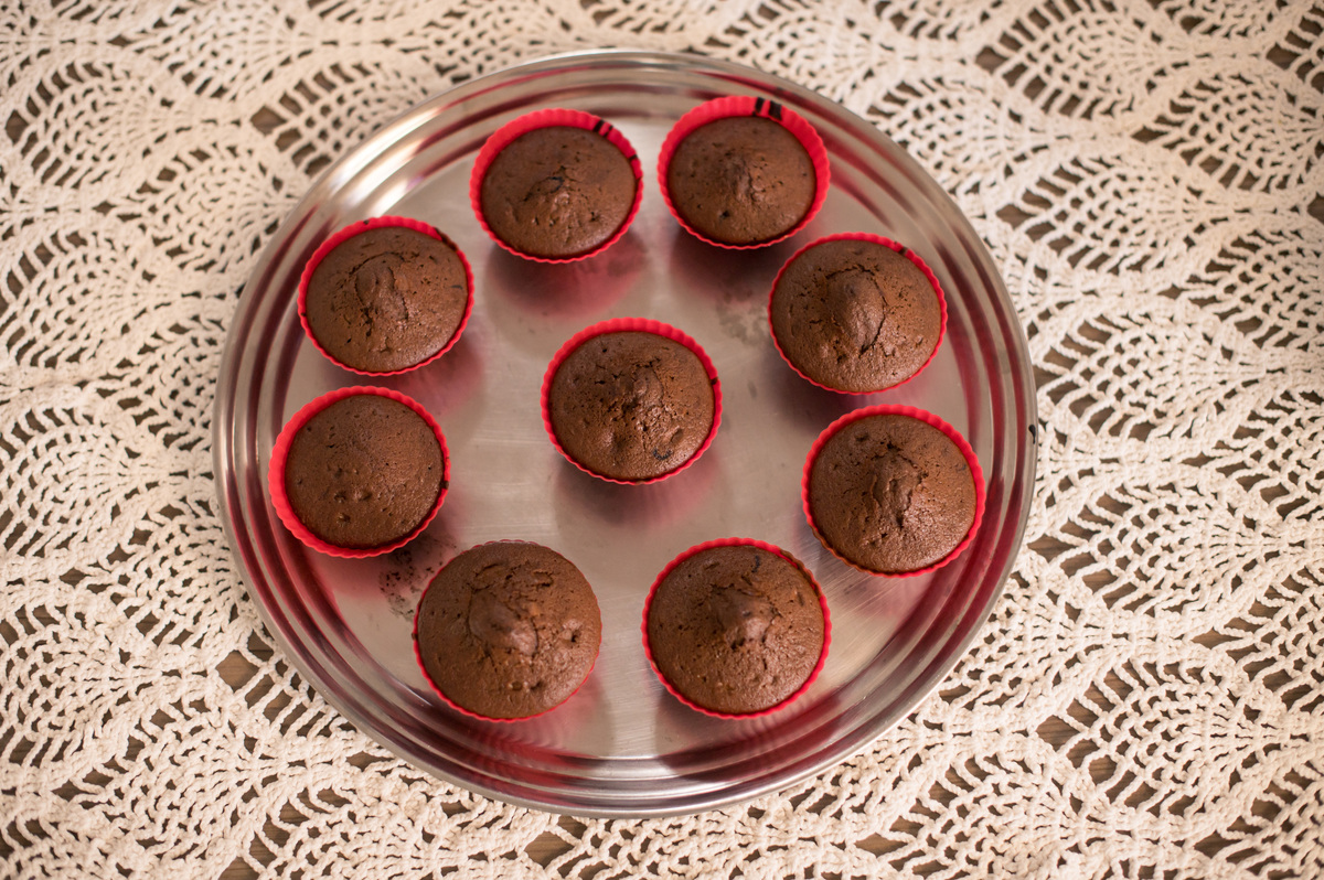 Ensaio de família em casa - bolinhos de chocolate prontos