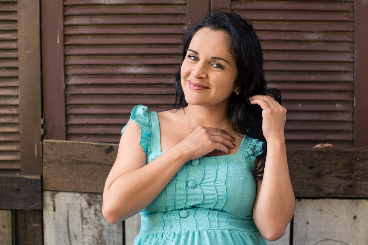 Ensaio de gestante da chácara - retrato de perto