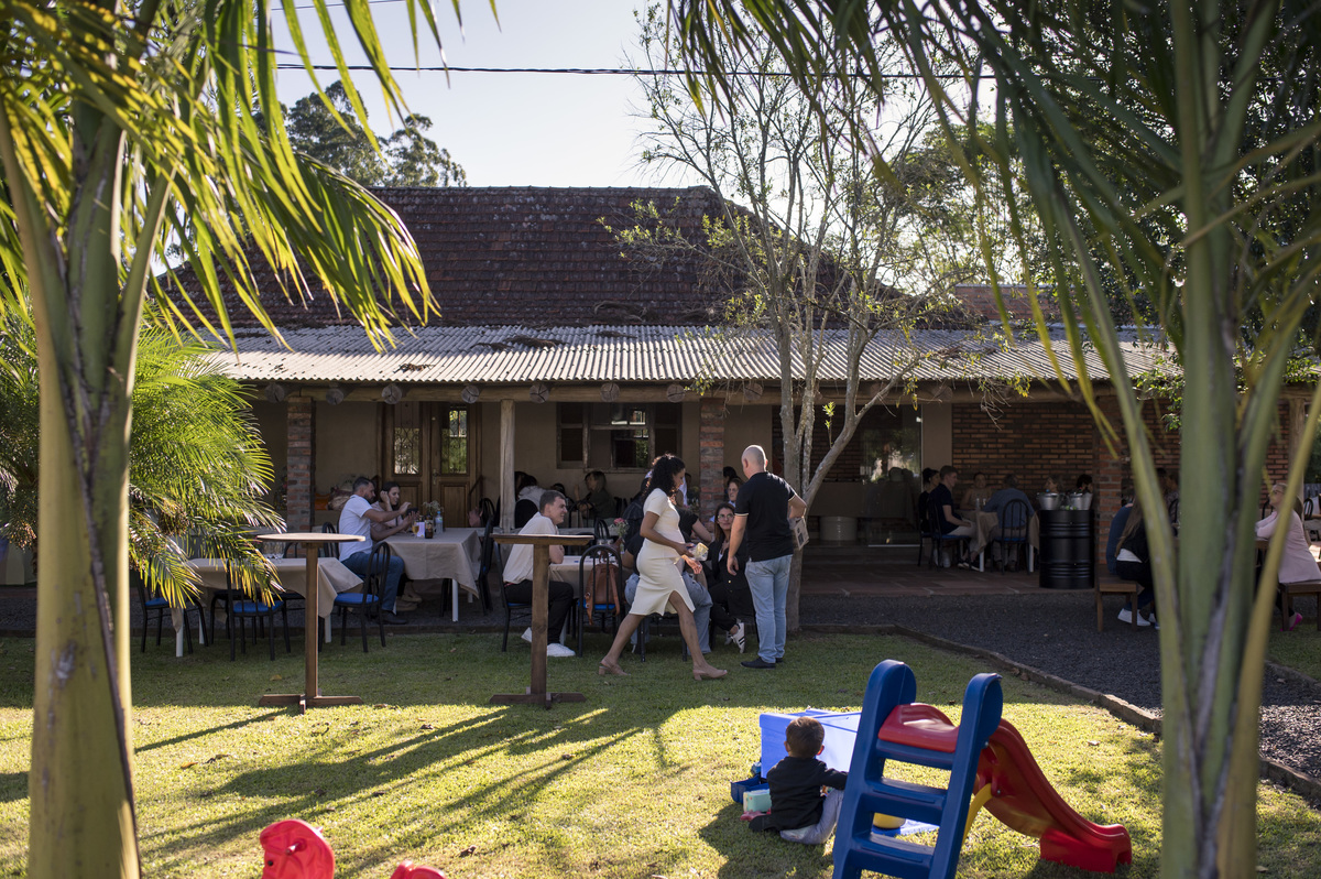 Chá de bebê, visão de fora da festa
