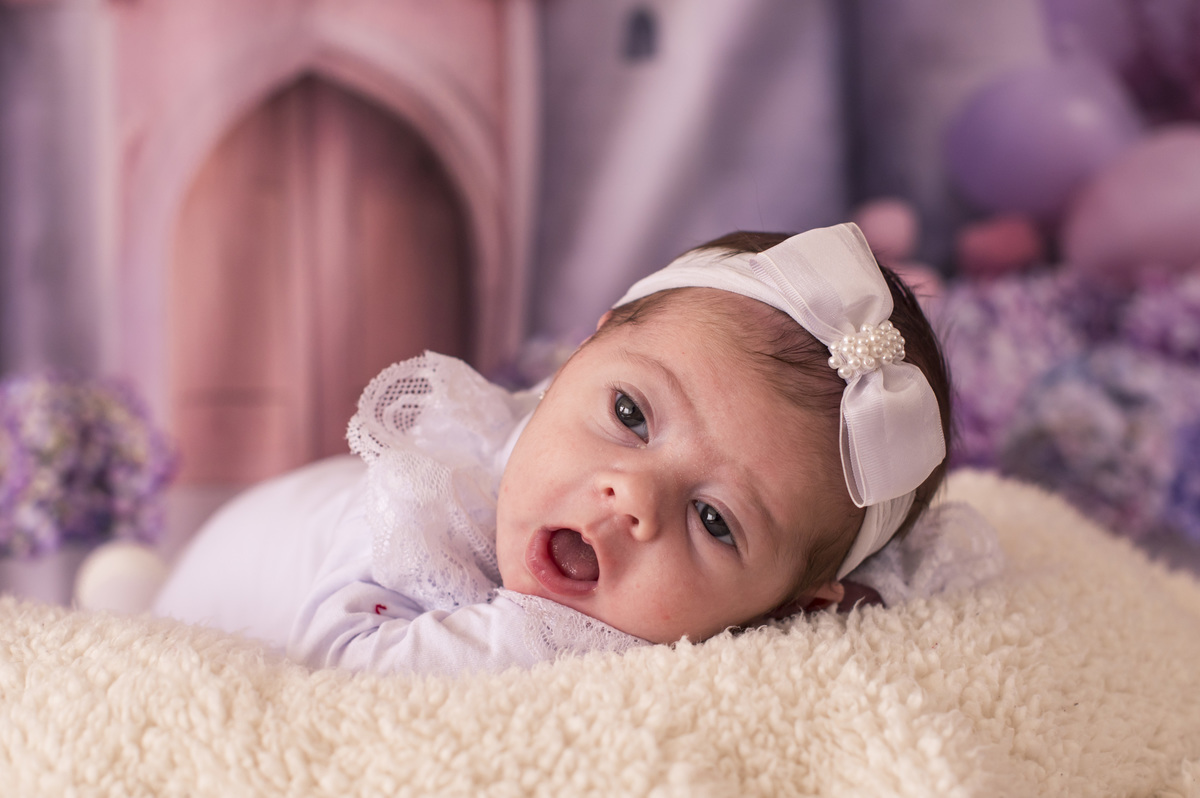 Ensaio fotográfico de Acompanhamento mensal de recém nascido em estúdio - 1 mês