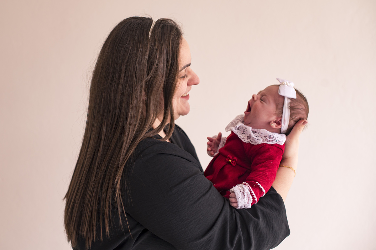 Ensaio fotográfico de Acompanhamento mensal de recém nascido em estúdio - 1 mês
