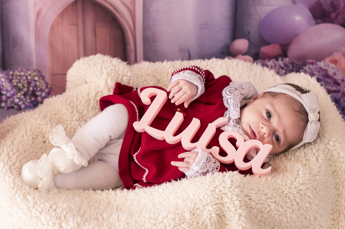 Ensaio fotográfico de Acompanhamento mensal de recém nascido em estúdio - 1 mês