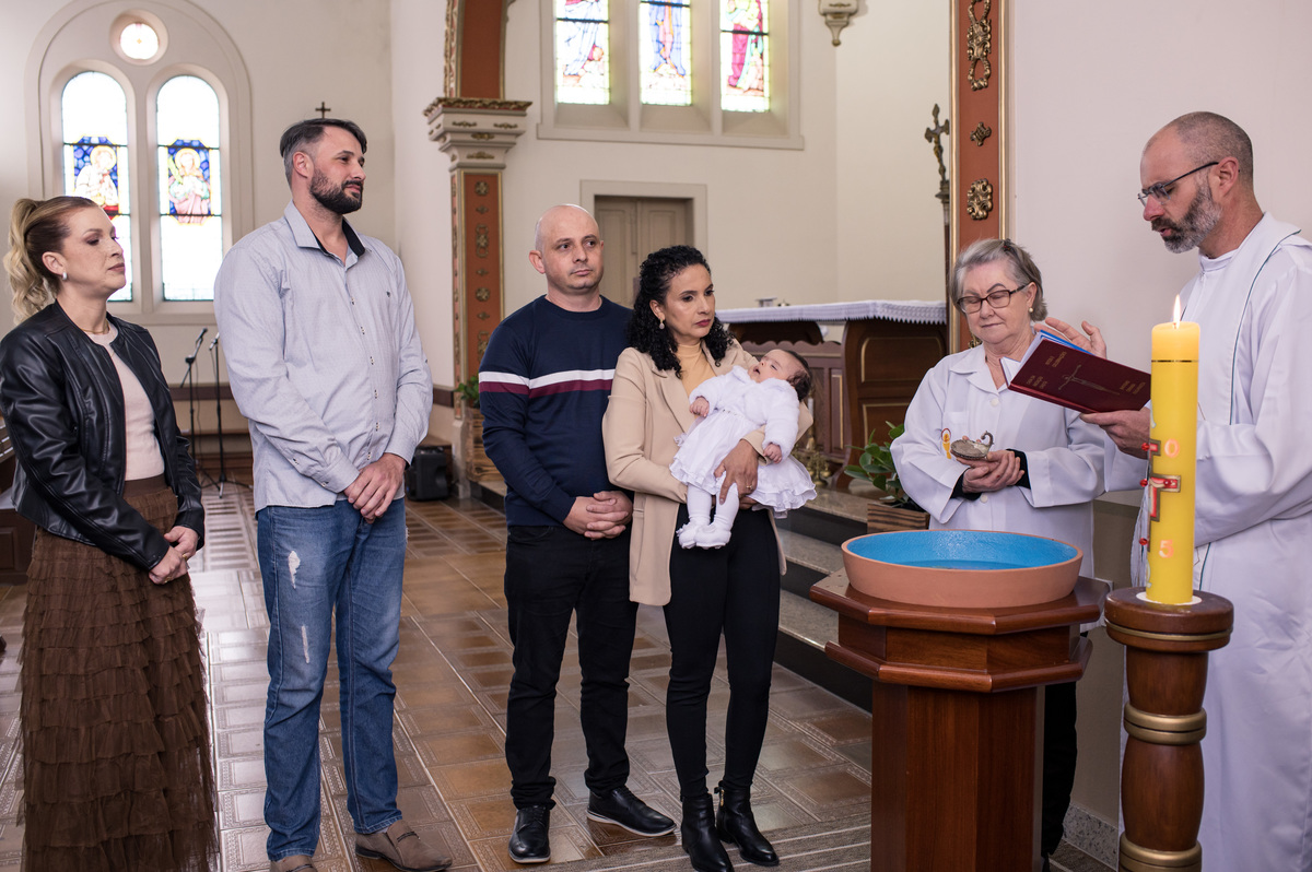 Batizado em São José do Sul, Capela São Francisco de Salles,  momento da bênção