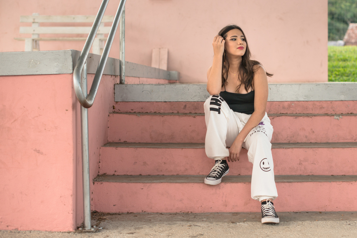 Ensaio feminino na praça do Pareci Novo