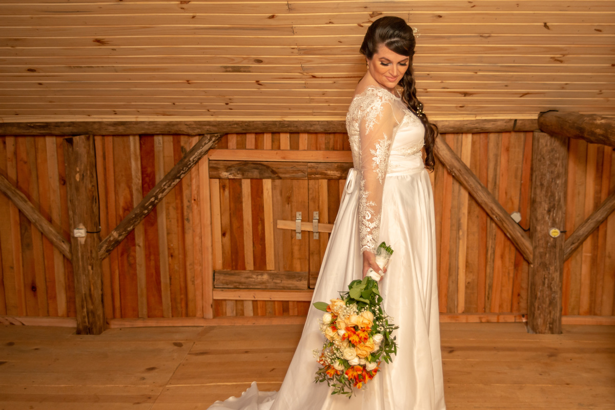 Noiva com seu buquê