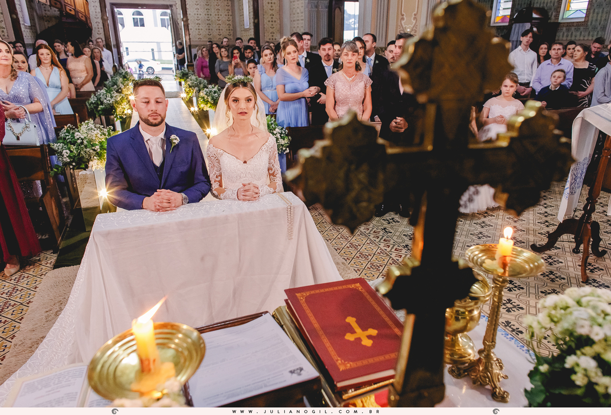Cerimônia casamento Tiago Greczysczyn Daiane Petriu Prudentópolis São Josafat Clube XII de Novembro fotógrafo Juliano-Gil