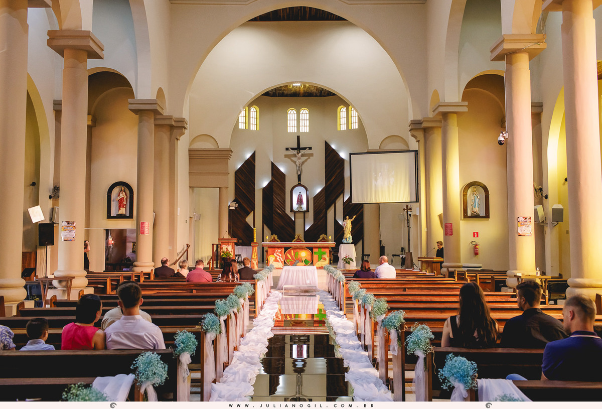 Cerimônia Casamento Willian de Lara Jéssica Wengrzen fotógrafo Juliano Gil Irati Paraná Casamento Igreja Matriz Senhor Bom Jesus
