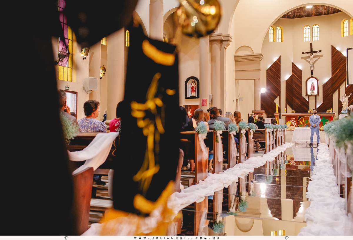 Cerimônia Casamento Willian de Lara Jéssica Wengrzen fotógrafo Juliano Gil Irati Paraná Casamento Igreja Matriz Senhor Bom Jesus