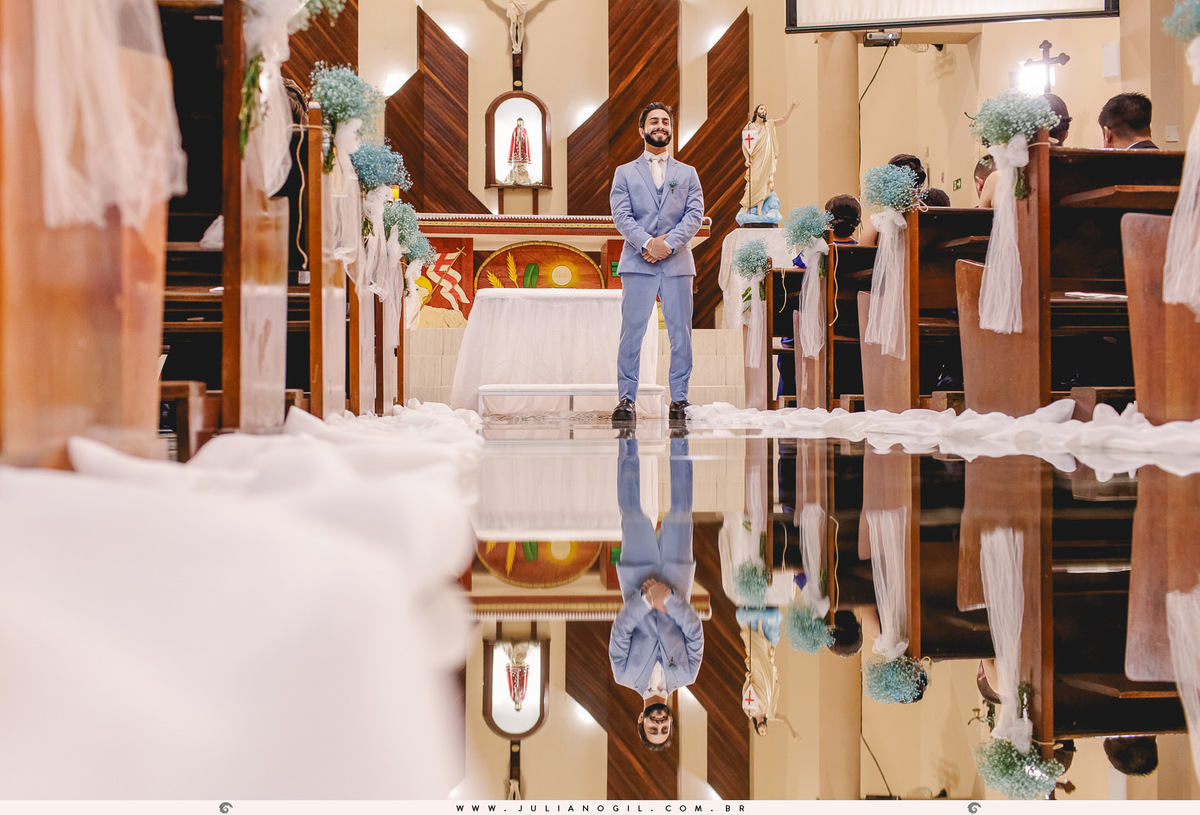 Cerimônia Casamento Willian de Lara Jéssica Wengrzen fotógrafo Juliano Gil Irati Paraná Casamento Igreja Matriz Senhor Bom Jesus