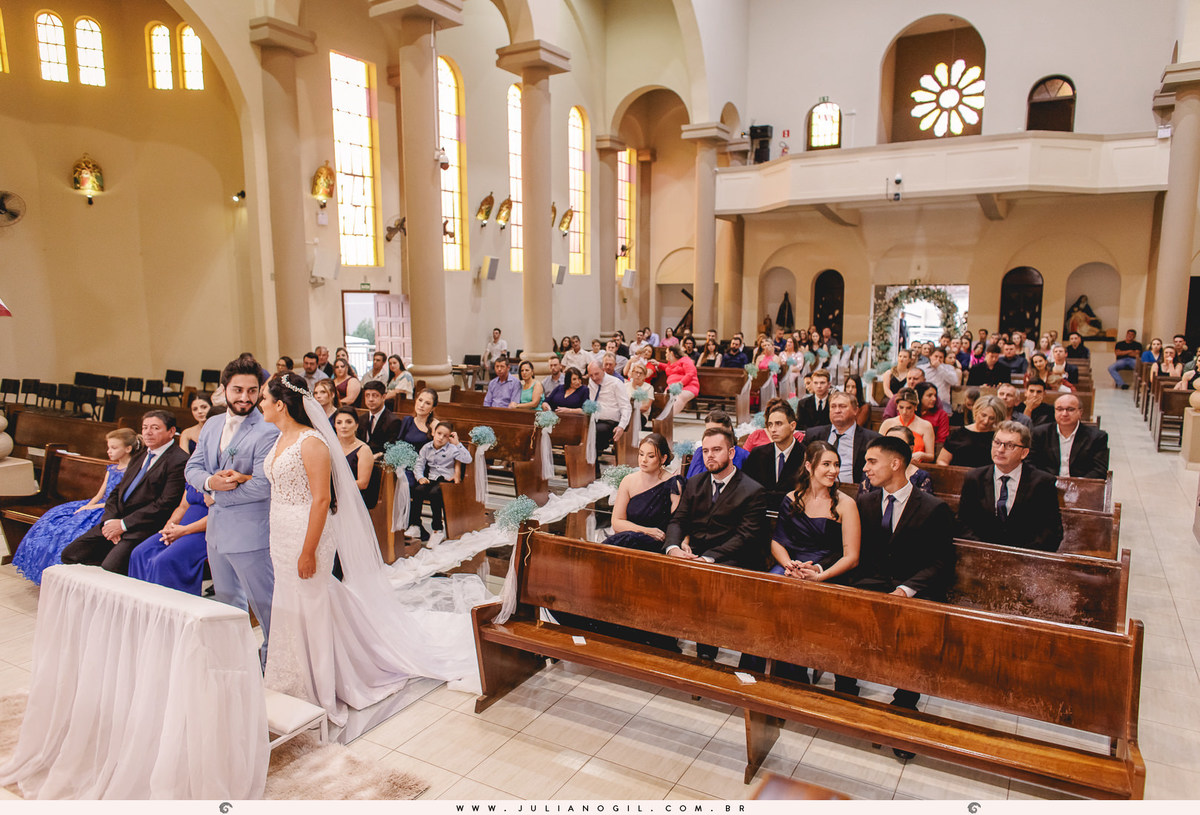 Cerimônia Casamento Willian de Lara Jéssica Wengrzen fotógrafo Juliano Gil Irati Paraná Casamento Igreja Matriz Senhor Bom Jesus