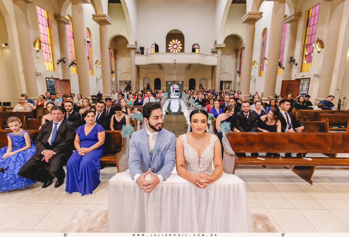 Cerimônia Casamento Willian de Lara Jéssica Wengrzen fotógrafo Juliano Gil Irati Paraná Casamento Igreja Matriz Senhor Bom Jesus