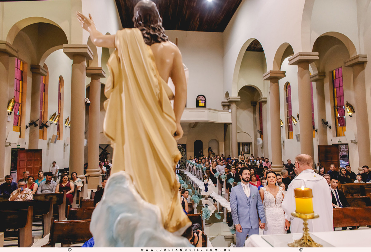 Cerimônia Casamento Willian de Lara Jéssica Wengrzen fotógrafo Juliano Gil Irati Paraná Casamento Igreja Matriz Senhor Bom Jesus