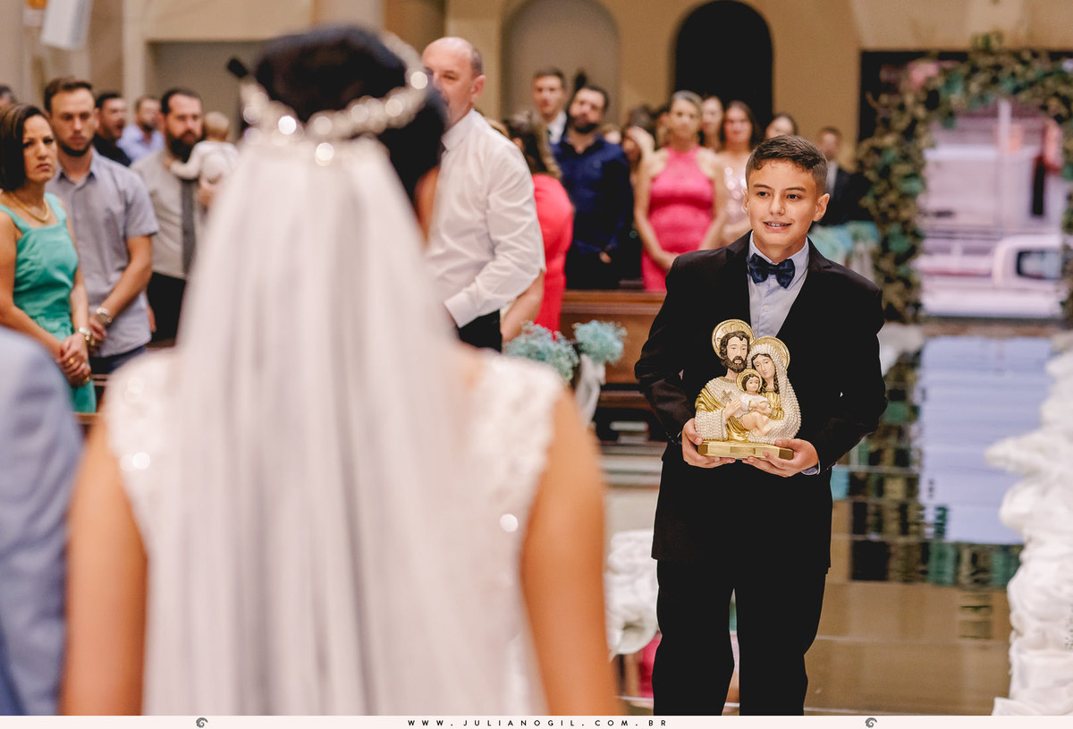 Cerimônia Casamento Willian de Lara Jéssica Wengrzen fotógrafo Juliano Gil Irati Paraná Casamento Igreja Matriz Senhor Bom Jesus