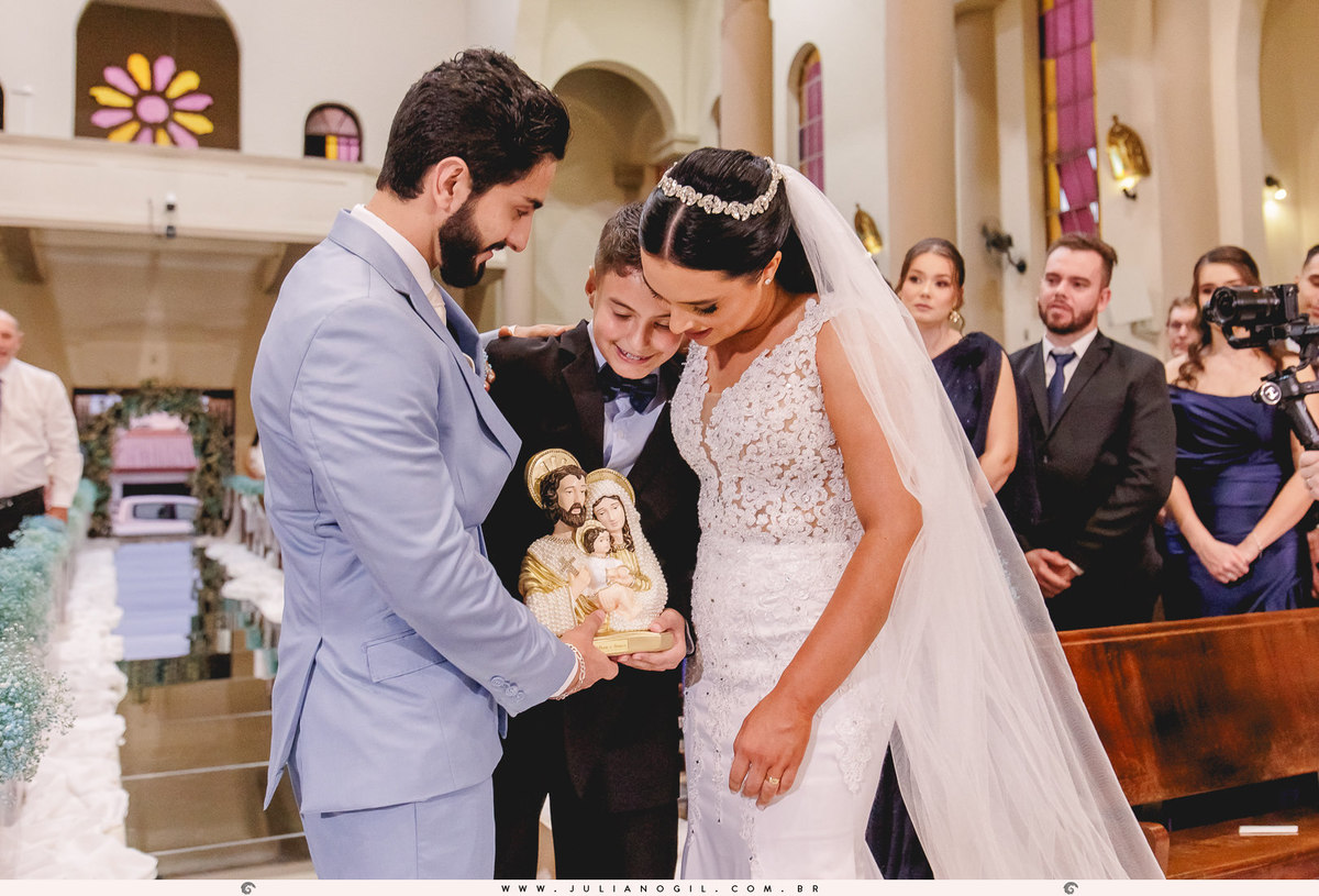 Cerimônia Casamento Willian de Lara Jéssica Wengrzen fotógrafo Juliano Gil Irati Paraná Casamento Igreja Matriz Senhor Bom Jesus