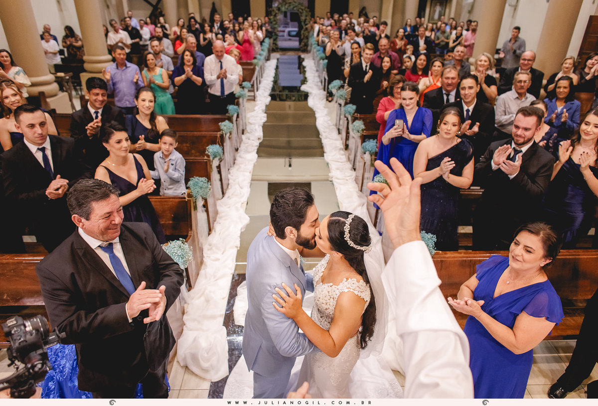 Cerimônia Casamento Willian de Lara Jéssica Wengrzen fotógrafo Juliano Gil Irati Paraná Casamento Igreja Matriz Senhor Bom Jesus