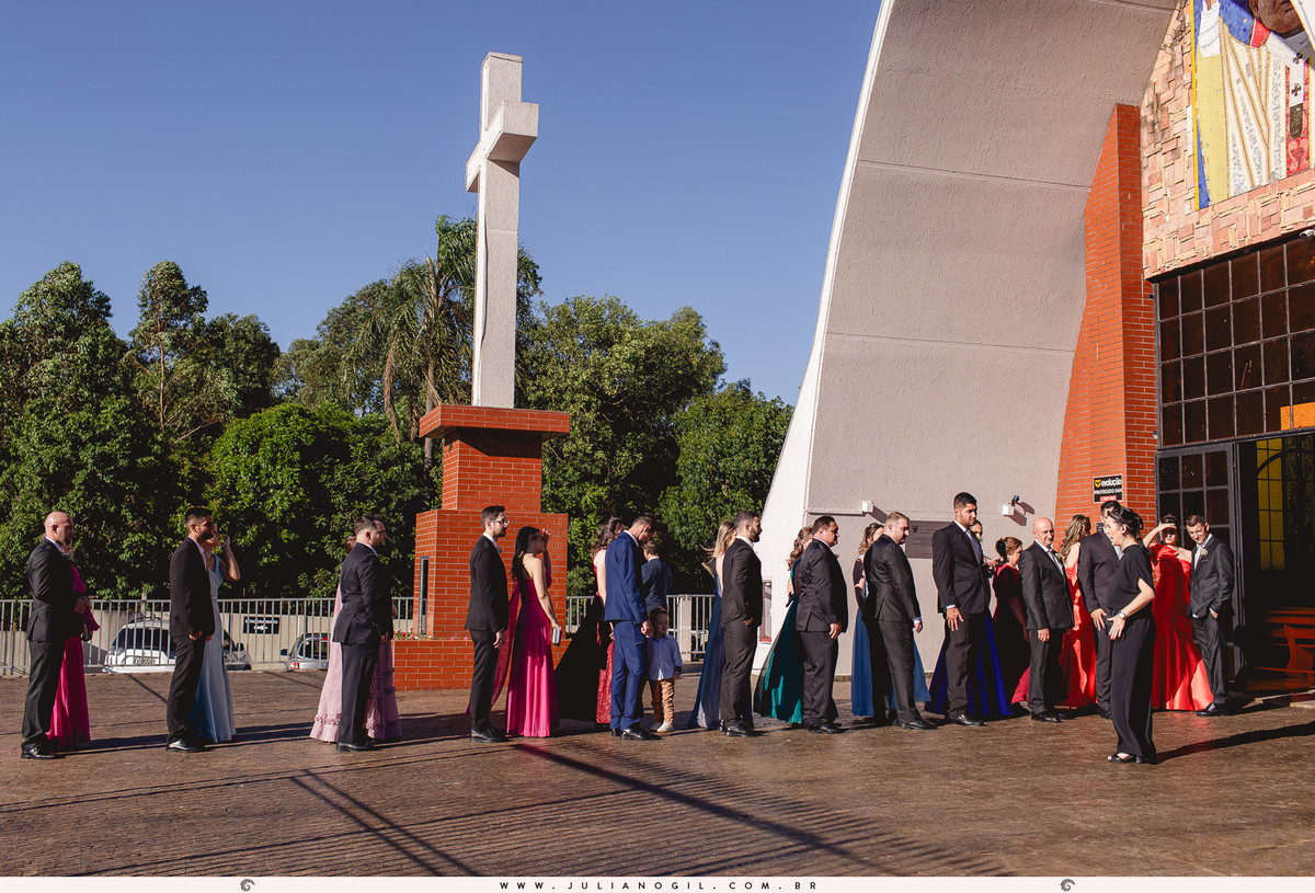 Cerimônia casamento Sandineli Bini Elvis Platini Paróquia São João Paulo II Ponta Grossa Fotógrafo Juliano Gil Irati Paraná