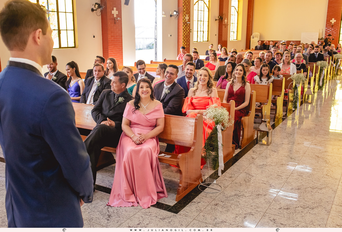 Cerimônia casamento Sandineli Bini Elvis Platini Paróquia São João Paulo II Ponta Grossa Fotógrafo Juliano Gil Irati Paraná