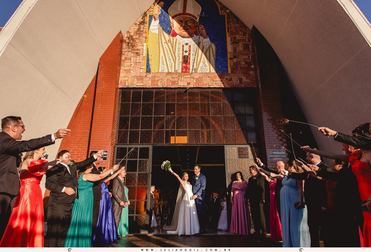 Cerimônia casamento Sandineli Bini Elvis Platini Paróquia São João Paulo II Ponta Grossa Fotógrafo Juliano Gil Irati Paraná