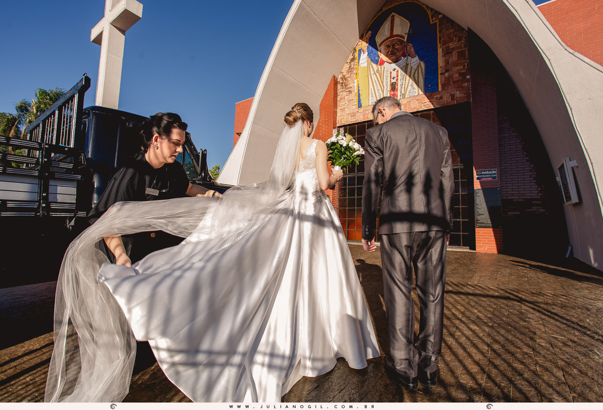 Cerimônia casamento Sandineli Bini Elvis Platini Paróquia São João Paulo II Ponta Grossa Fotógrafo Juliano Gil Irati Paraná
