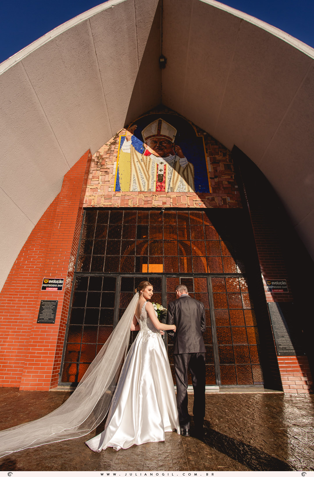 Cerimônia casamento Sandineli Bini Elvis Platini Paróquia São João Paulo II Ponta Grossa Fotógrafo Juliano Gil Irati Paraná