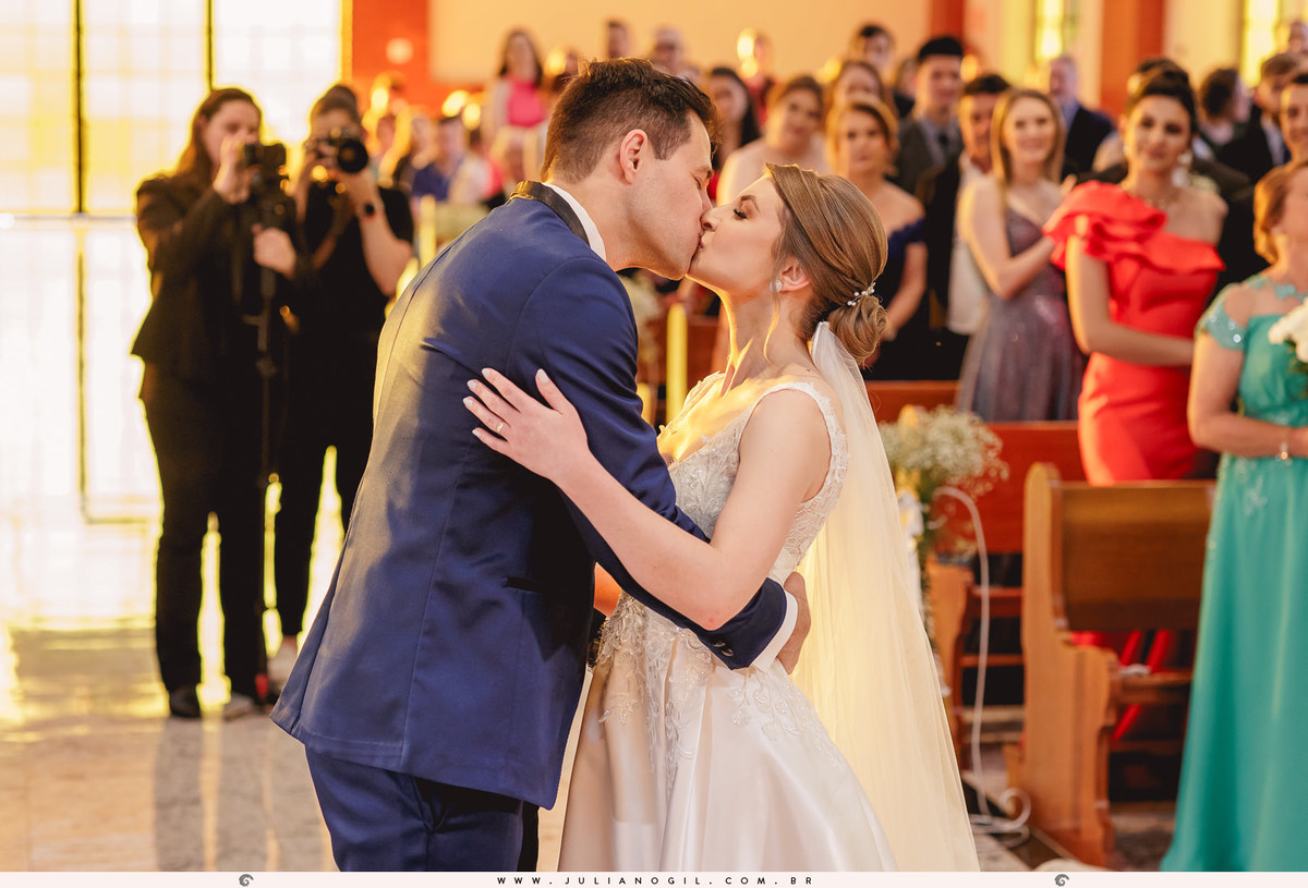 Cerimônia casamento Sandineli Bini Elvis Platini Paróquia São João Paulo II Ponta Grossa Fotógrafo Juliano Gil Irati Paraná