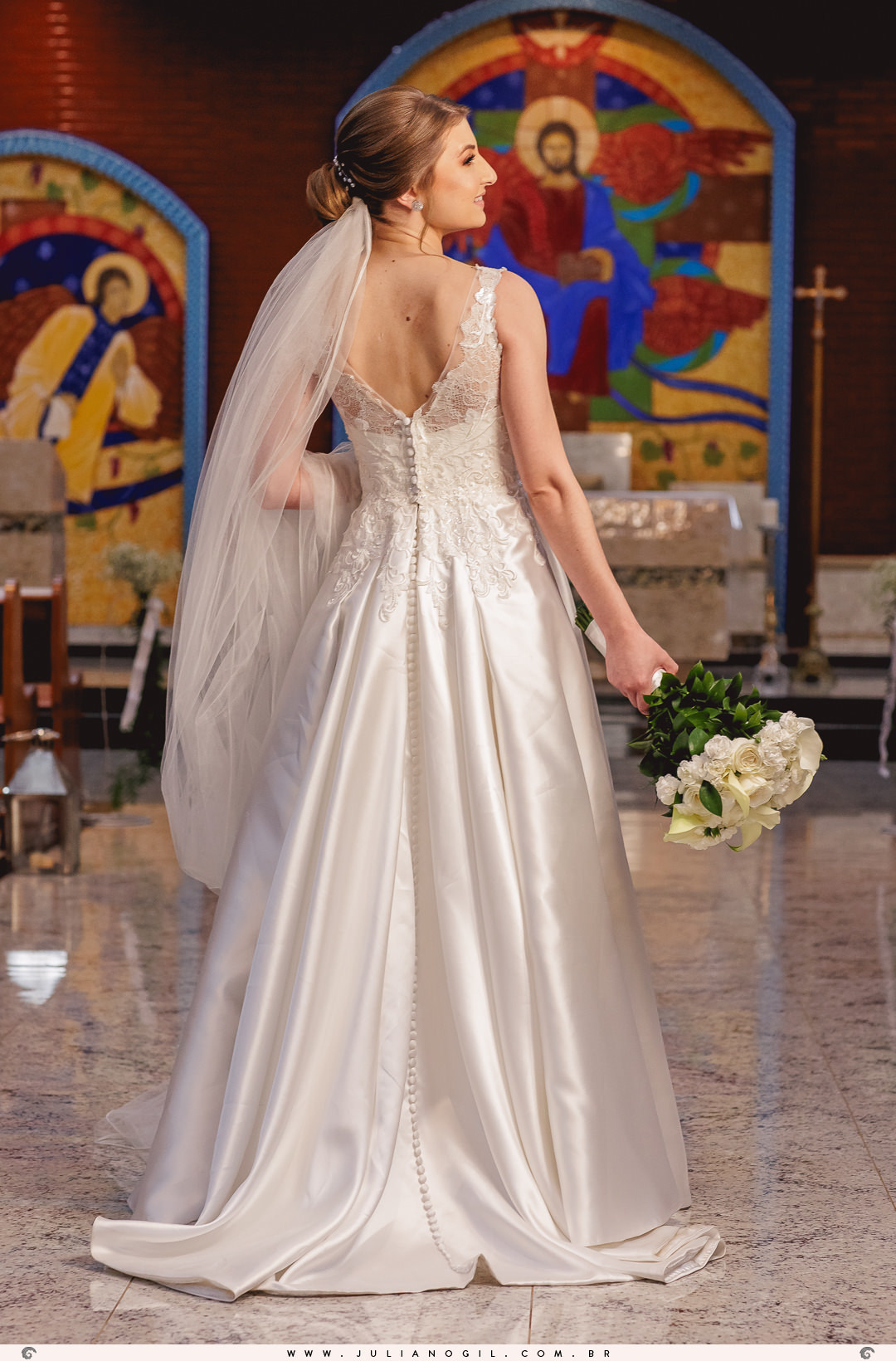 Cerimônia casamento Sandineli Bini Elvis Platini Paróquia São João Paulo II Ponta Grossa Fotógrafo Juliano Gil Irati Paraná