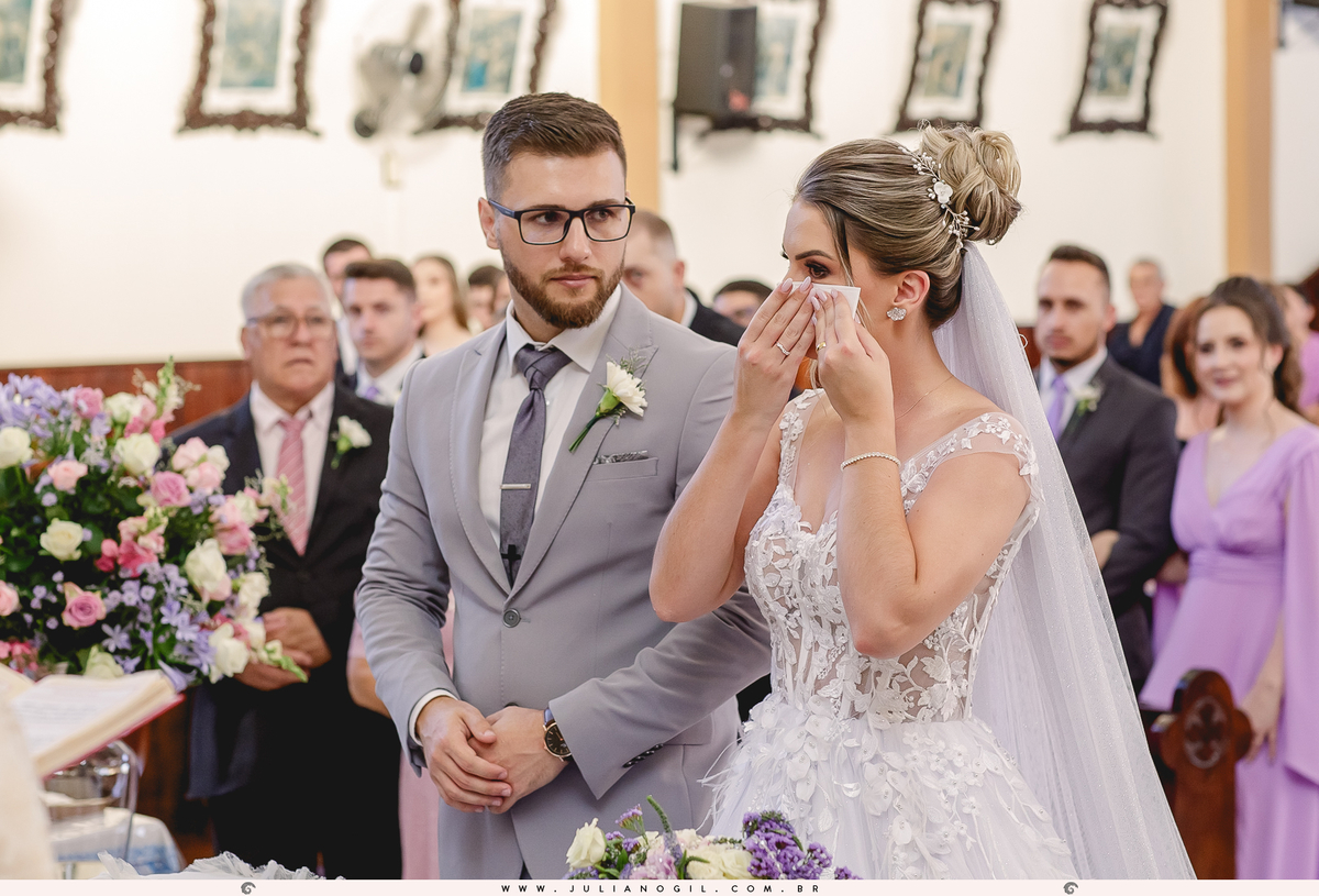 Cerimônia de casamento Noiva Francieli Roik Noivo Anderson Ferreira de Lima fotógrafo Juliano Gil Irati Paraná Casamento Aline Xavier Aline Gabrielle Zerbinatti Igreja Imaculado Coração de Maria Rancho Vó Tereza Hotel Monte Libano