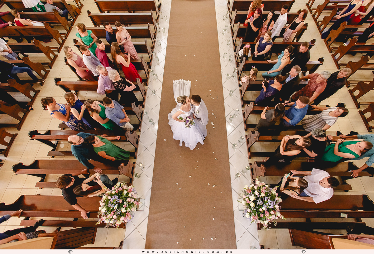 Cerimônia de casamento Noiva Francieli Roik Noivo Anderson Ferreira de Lima fotógrafo Juliano Gil Irati Paraná Casamento Aline Xavier Aline Gabrielle Zerbinatti Igreja Imaculado Coração de Maria Rancho Vó Tereza Hotel Monte Libano