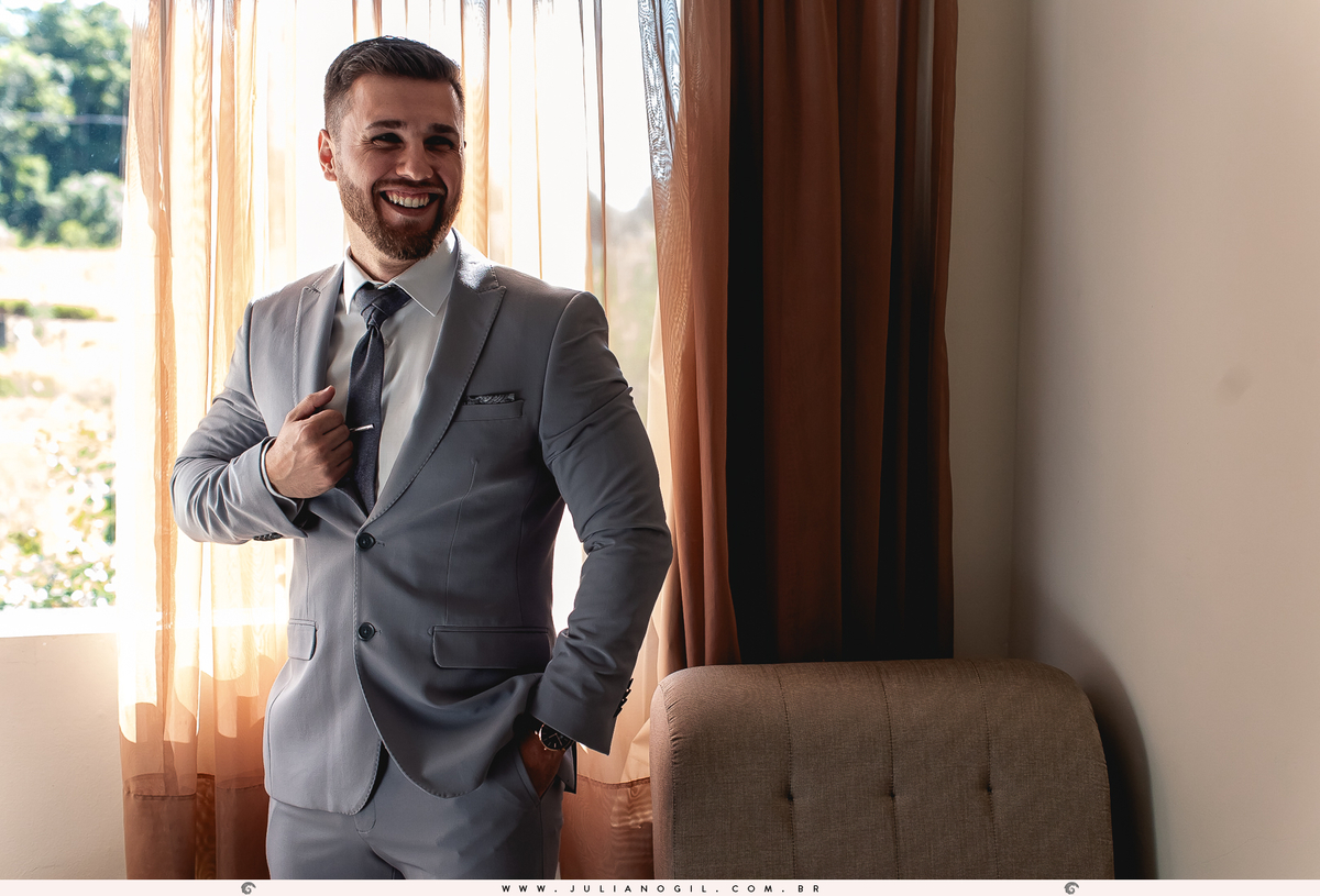 Making Of Noivo Anderson Ferreira de Lima fotógrafo Juliano Gil Irati Paraná Casamento Aline Xavier Aline Gabrielle Zerbinatti Igreja Imaculado Coração de Maria Rancho Vó Tereza Hotel Monte Libano