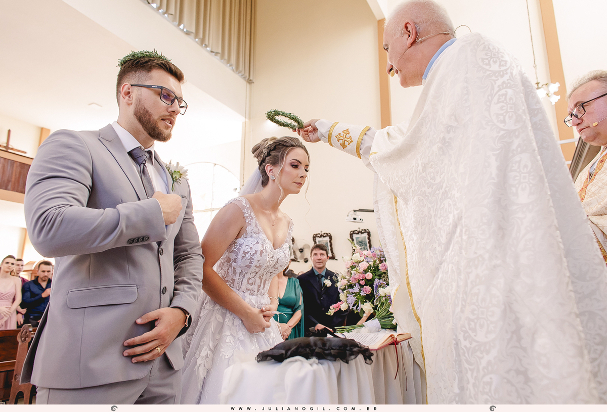 Cerimônia de casamento Noiva Francieli Roik Noivo Anderson Ferreira de Lima fotógrafo Juliano Gil Irati Paraná Casamento Aline Xavier Aline Gabrielle Zerbinatti Igreja Imaculado Coração de Maria Rancho Vó Tereza Hotel Monte Libano