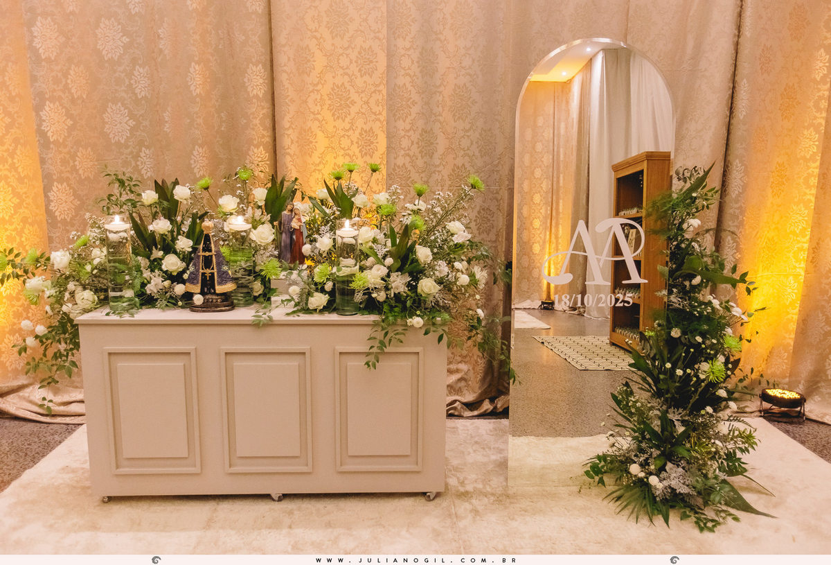 hall de entrada do casamento da adriele e do aldo