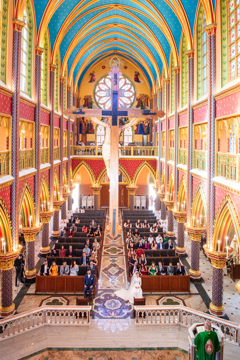 Visão aérea da nave da igreja do Arautos do Evangélho.