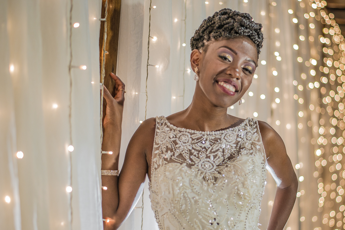 noiva negra e luzes de natal