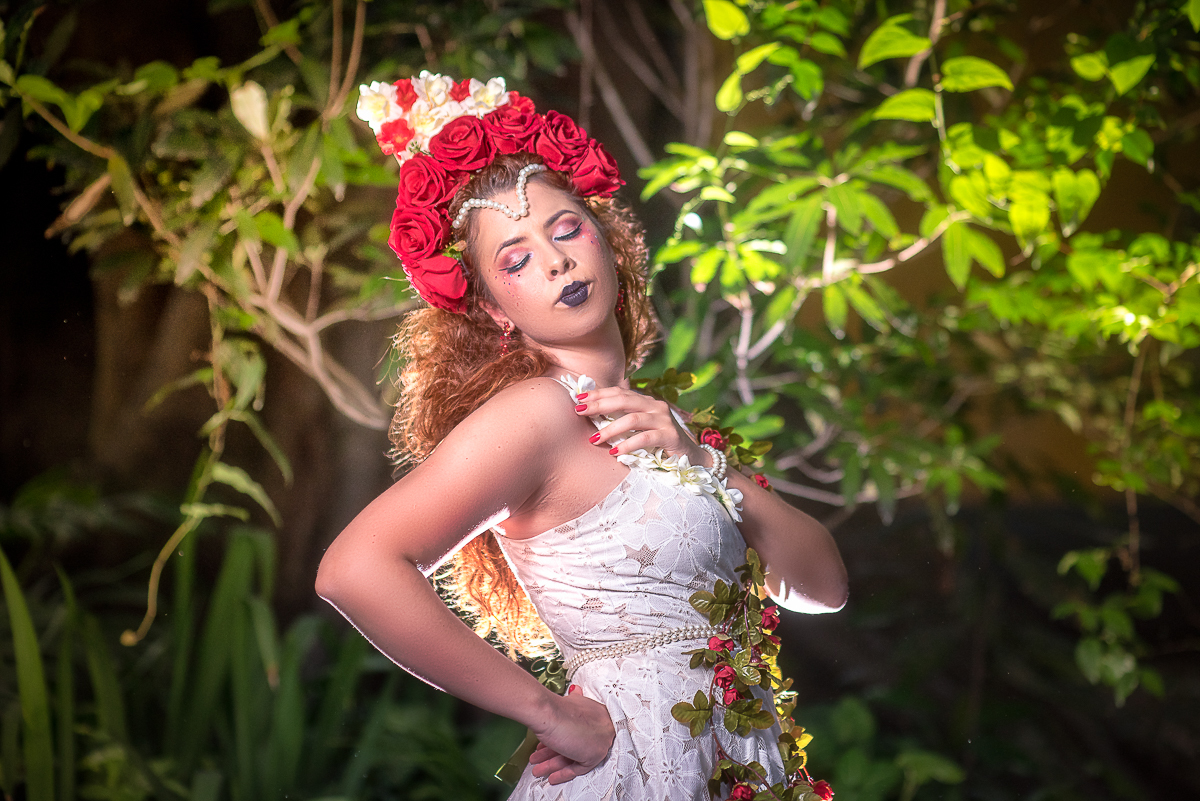 uso de flashes no ensaio flores no parque da água branca