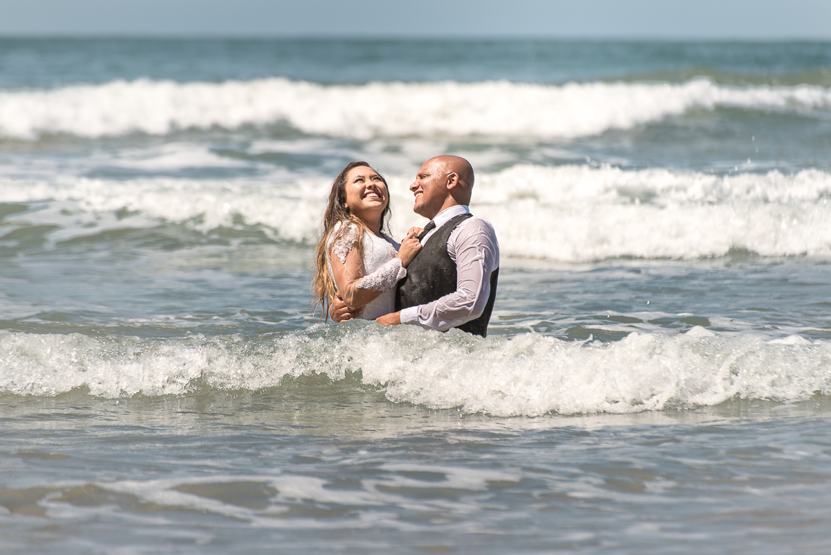 Ensaio dentro da água do mar.