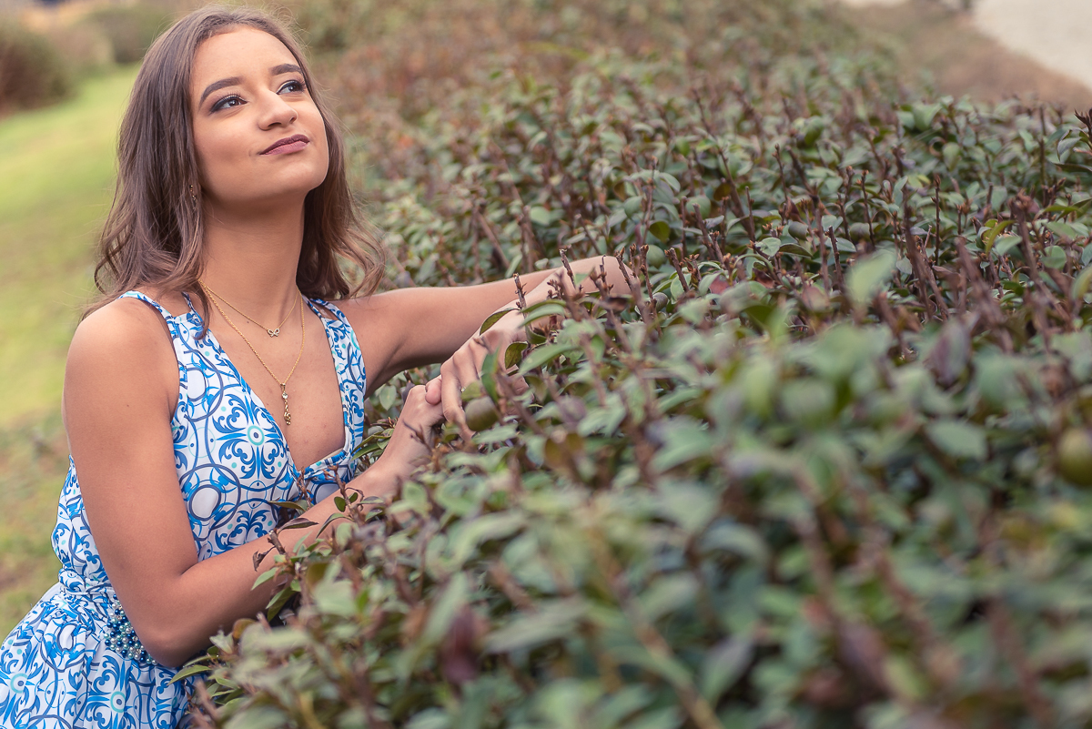 Composição fotográfica no ensaio de debutante feito em campos do jordão